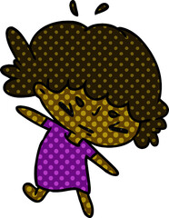 cartoon illustration of a cute kawaii girl