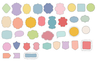 Simple graphic element baby child room education project line vector colourful leaf frame decoration     