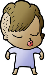 cartoon pretty hipster girl