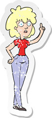 retro distressed sticker of a cartoon woman
