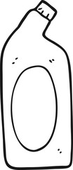 freehand drawn black and white cartoon cleaning product