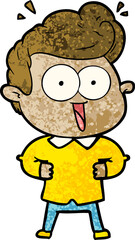 Obraz premium cartoon excited man