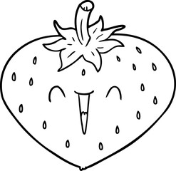 happy cartoon strawberry