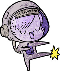cartoon astronaut woman