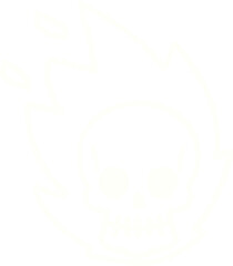 Flaming Skull Chalk Drawing