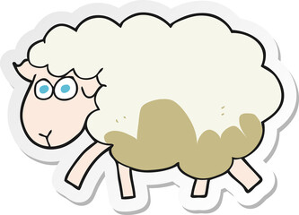 sticker of a cartoon muddy sheep