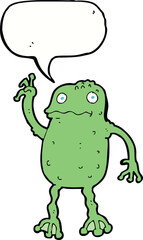 cartoon frog with speech bubble