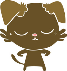 cute flat color style cartoon dog