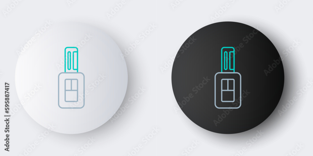 Wall mural Line Car key with remote icon isolated on grey background. Car key and alarm system. Colorful outline concept. Vector