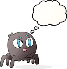 freehand drawn thought bubble cartoon spider
