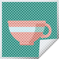 coffee cup graphic vector illustration square sticker