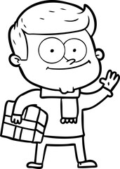 Fototapeta premium cartoon happy man