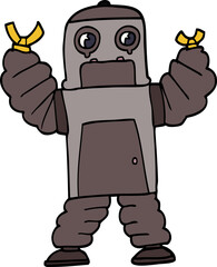 cartoon doodle robot