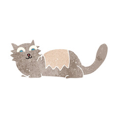 freehand drawn retro cartoon cat