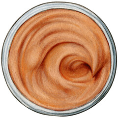 Watercolor face cream top view hand drawn