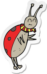 sticker of a cartoon ladybug