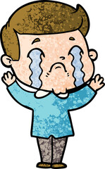 cartoon man crying