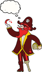 freehand drawn thought bubble cartoon pirate captain