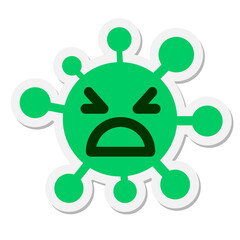 simple angry virus sticker