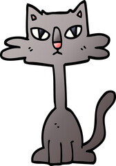 cartoon doodle funny cat