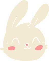 flat color style cartoon rabbit face