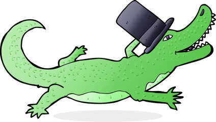 cartoon crocodile in top hat