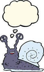 cartoon snail with thought bubble