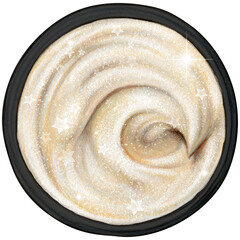 Watercolor face cream top view hand drawn