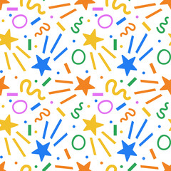 90s seamless pattern squiggle kid, 90s print colorful doodles, Abstract bright background, Vibrant scribbles endless backdrop, Multicolored lines and shapes repeat pattern