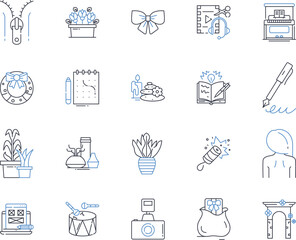 Unique creation line icons collection. Innovation, Creativity, Uniqueness, Originality, Ingenuity, Novelty, Imagination vector and linear illustration. Inventiveness,Artistry,Vision outline signs set