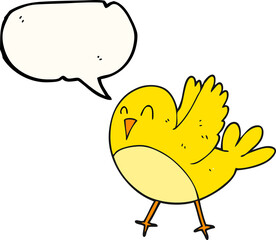 freehand drawn speech bubble cartoon bird