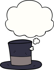 cartoon top hat with thought bubble