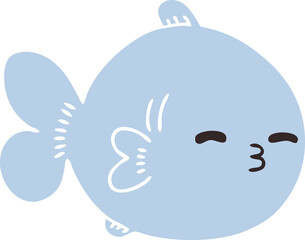 hand drawn quirky cartoon fish