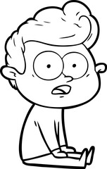 cartoon staring man
