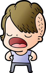 Obraz premium cartoon cool hipster girl talking