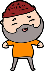 Obraz premium cartoon happy bearded man