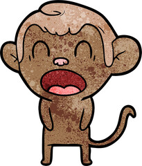 yawning cartoon monkey