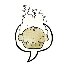 freehand drawn texture speech bubble cartoon pie