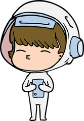 cartoon curious astronaut