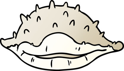 hand drawn gradient cartoon doodle of a sea shell