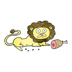freehand textured cartoon lion