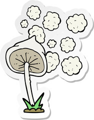 sticker of a cartoon mushroom