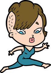 cartoon surprised girl