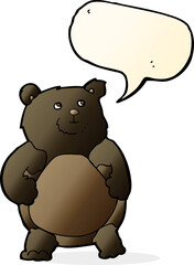 cartoon bear with speech bubble