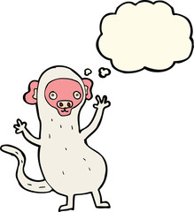 cartoon monkey with thought bubble