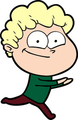 cartoon happy man