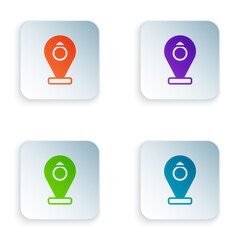 Color Front facade building jewelry store icon isolated on white background. Set colorful icons in square buttons. Vector