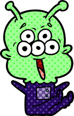 happy cartoon alien