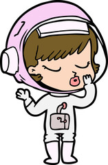 cartoon pretty astronaut girl