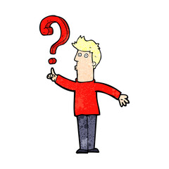 cartoon man asking question